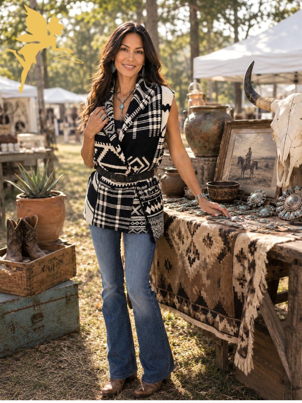 LAUREN RALPH LAUREN Southwestern Patchwork Sweater Vest